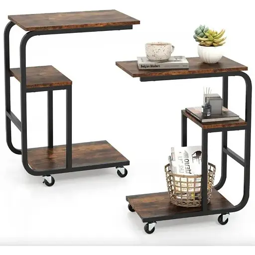 Журнальний столик приставний Costway Tavolino 2шт в стилі Loft - фото 2