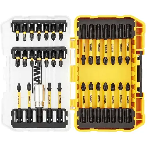 Набір біт DeWalt Extreme Flextorq Phillips Pozidriv L=25 мм - Pz1, Pz2 , Pz3, Ph1, Ph2 , Ph3, T20, T25, L=57 мм - Pz1, Pz2 , Pz3, Ph1, Ph2, T20, T25, 34 шт. кейс (DT70746T)