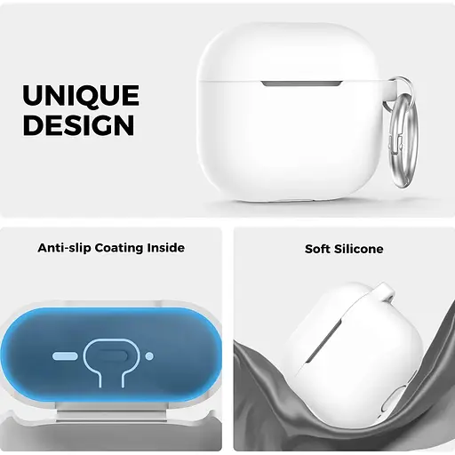 Чехол AhaStyle Colorful Silicone Case для AirPods 4 White [133818] - фото 2