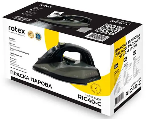 Гладильный утюг Rotex RIC40-C Ultra Glide Керамическое покрытие 2600Вт Резервуар для воды 380мл Черный - фото 8
