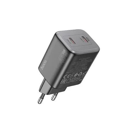 Мережевий зарядний пристрій Hoco N42 Elogiado dual-port PD45W(2C) charger чорний - фото 1
