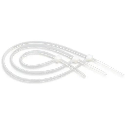 Стяжки для кабеля, 100 мм х 2.5 мм, 100 шт, белые, Atcom (4720) - фото 1