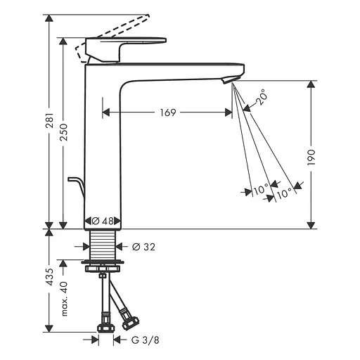 Смеситель для раковины Hansgrohe Vernis Blend 71552000 хром - фото 4