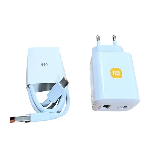Комплект зарядний Xiaomi MDY-EP-1406 GaN 67W Type-C + USB-A 2 порти блок + кабель USB-A to C - фото 1