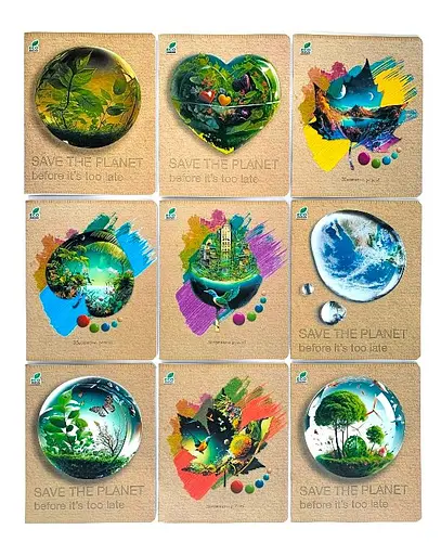 Зошити учнівські 24 аркуша клітинка Екокартон Back brown ТЕ31388, 20 шт. в упаковці