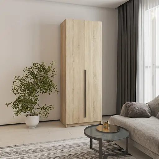 Шафа 2-дверна MebelStar Оскар ДСП BG, додаткова штанга 80x52x220 см Дуб сонома (MBS-4447)