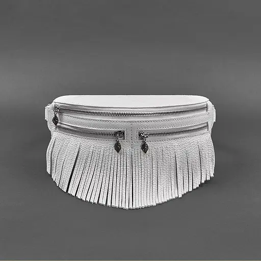 Шкіряна жіноча сумка на пояс Spirit біла - фото 6