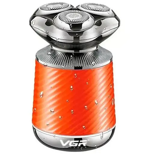 Електробритва VGR V-391 ORANGE, 3 насадки, IPX7, LED display, Box