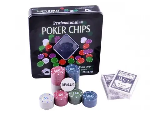 Настольная игра International Toys Trading LTD Покерный набор 100 фишек с номиналом (жестяная коробка) (IG-2033) - фото 10