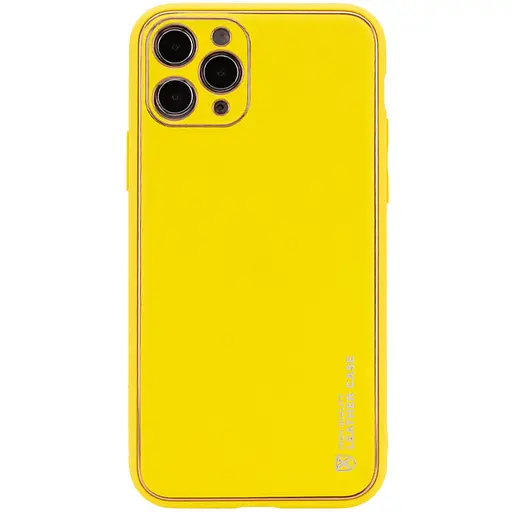Кожаный чехол Epik Xshield для Apple iPhone 11 Pro 5.8 Желтый/Yellow - фото 1