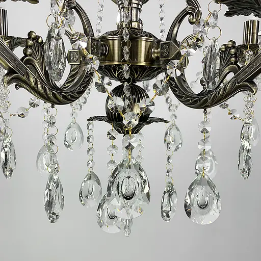 Підвісна кришталева люстра Crystal Life у бронзовому корпусі на 5 ламп Line.F 11549/5 - фото 5