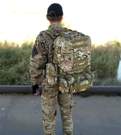 Тактический большой рюкзак Мультикам TacticBag 45-55л с подсумками (Камуфляж) - фото 4