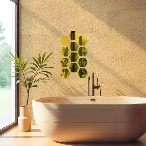 Дзеркальний декор Wall Sticker SW-00002516 акриловий самоклеючий 85х95 мм 12 шт. золото - фото 6