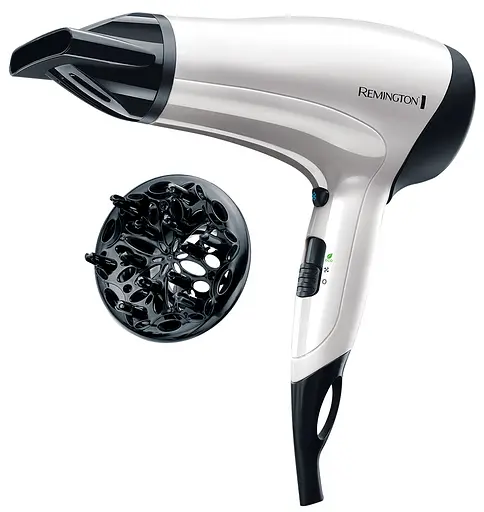 Фен Remington D3015, White/Black, 2000W, 3 режими, 2 швидкості, подача холодного повітря