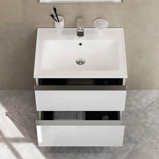 Тумба з умивальником AM.PM X-Joy S підвісна 65 см 2 ящики білий MTA-FHX0652WG-WCC0652WG Білий - фото 7