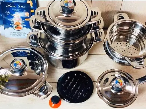 Набір каструль з кришками Haus Lux HL-16RC 16 предметів - фото 5
