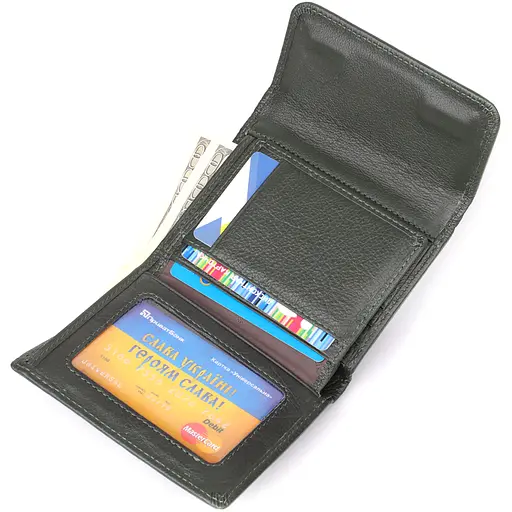 Жіночий гаманець середнього розміру з натуральної шкіри ST Leather 12х14х2 см acs0029649 - фото 6