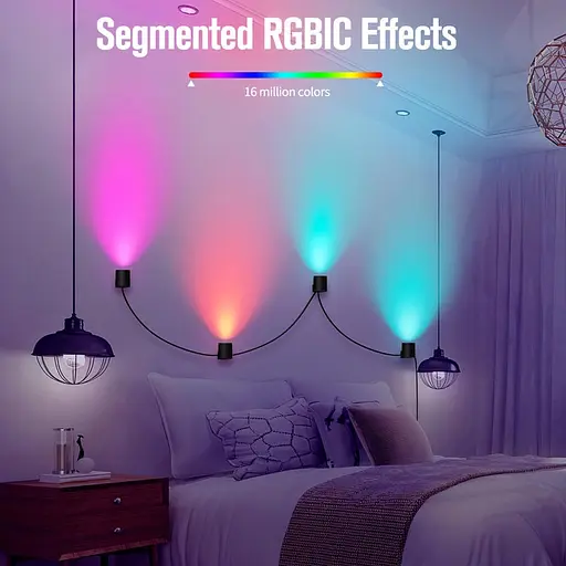 Настінна LED лампа RGB Intelligent wall lamp 6 pcs with Bluetooth European plug with app Black - фото 5