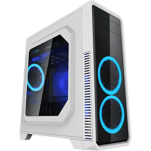 Корпус GameMax G561 White, без БЖ, Midi Tower, ATX / Micro ATX / Mini ITX, 1хUSB 3.0, 2хUSB 2.0, 3x120 мм LED, 424x200x452 мм