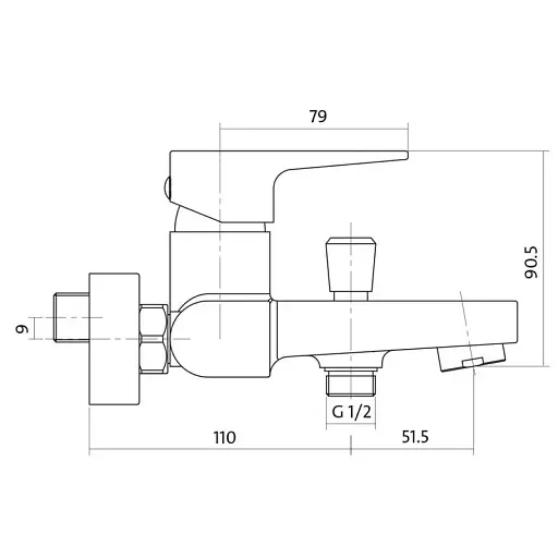 Смеситель для ванны-душа Cersanit Vigo S951-010 однорычажный Хром 30412 - фото 2