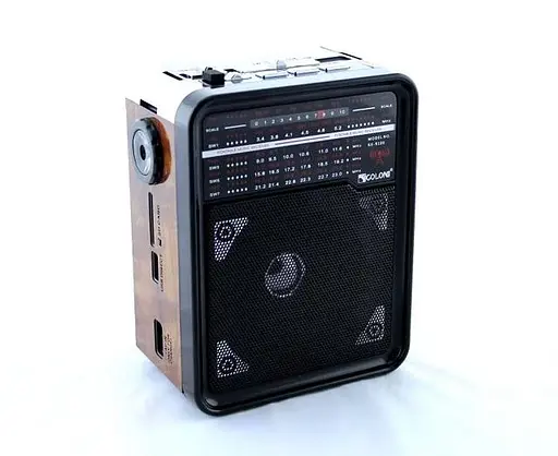 Радиоприемник колонка Golon RX-9100 с фонариком Коричневый - фото 3