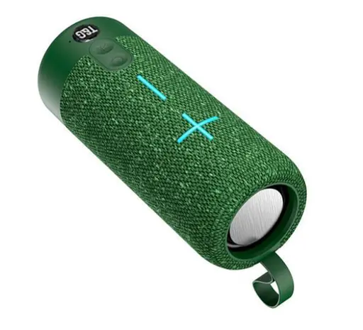 Портативная беспроводная Bluetooth-колонка TG-619C с мощным звучанием LED-подсветкой и ремешком для переноски Зеленый - фото 2