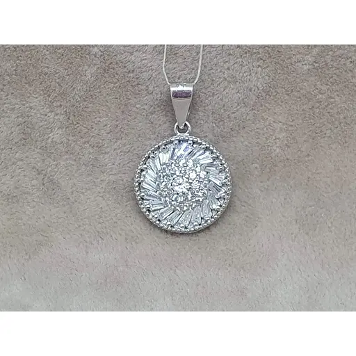 Срібна підвіска Подіум з фіанітами. GP1341 - фото 2