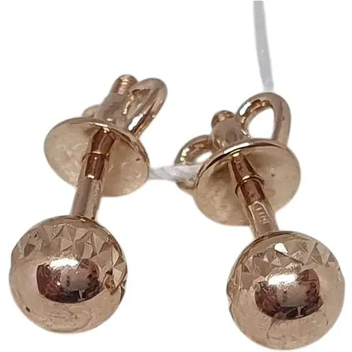 Золоті сережки-пуссети Favoritum з алмазною гранню. 210115_5_2А