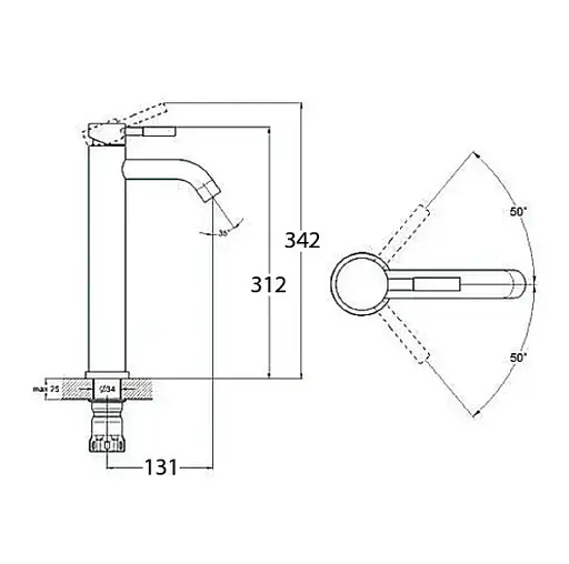 Змішувач для раковини WEZER EKO11С-01 - фото 2