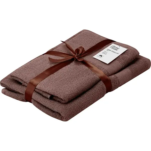 Набір рушників махрових Ardesto Essence 50х90 см 70х140 см 2 шт. 100% бавовна коричневий (ART2358BR)  - фото 1
