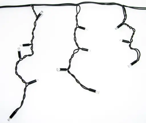 Наружная новогодняя гирлянда бахрома (черная проволока) Xmas W-2 5х0.6 м 120 LED Белый - фото 2