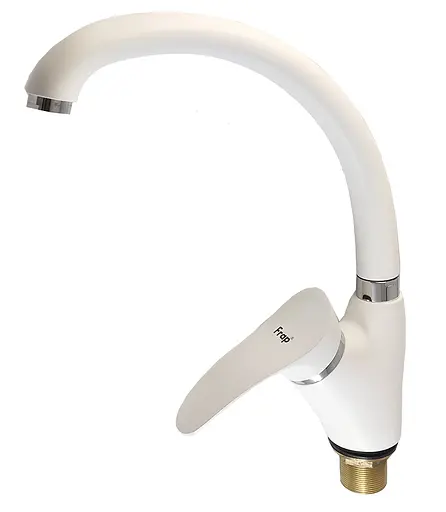 Смеситель для кухни U гайка Ø40 белый Frap 1/10 F4101-12 (F41) Белый - фото 1