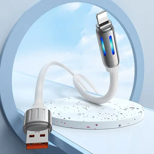 Дата кабель Hoco U136 Prize USB to Lightning 2.4A (1.2m) White - фото 3