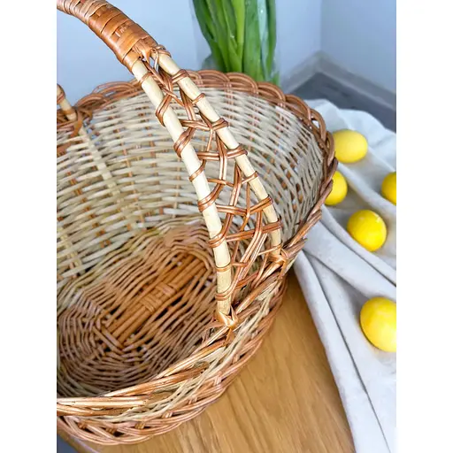 Великодній кошик із лози з однією ручкою Галичина Коричневий - фото 5