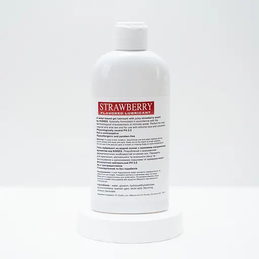 Густий універсальний лубрикант Kisses на водній основі з полуничним ароматом 200 мл гіпоалергенний - фото 2