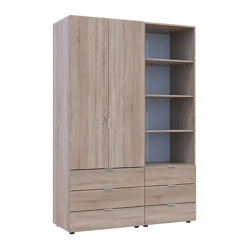 Шафа для одягу Doros Гелар Дуб сонома 2ДСП з пеналом 137.5х49.5х203.4 (42005180) - фото 6