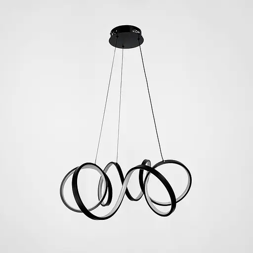 Розкішна чорна люстра MARCELA Ø 70 см | Line F | Арт. MJ74-700 BK - фото 1