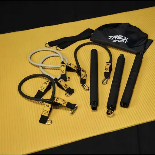 Палка гимнастическая с эспандерами Trex Sport TX-023TS 14-74кг - фото 5