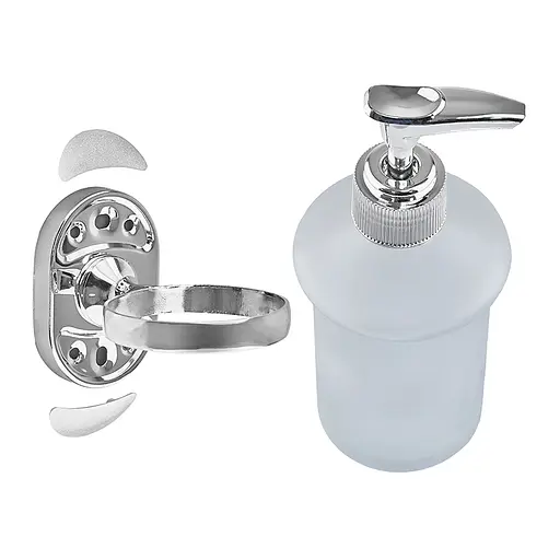 Дозатор для рідкого мила настінний (скло) Zerix AFB-0127 ZX5062, Хром - фото 2