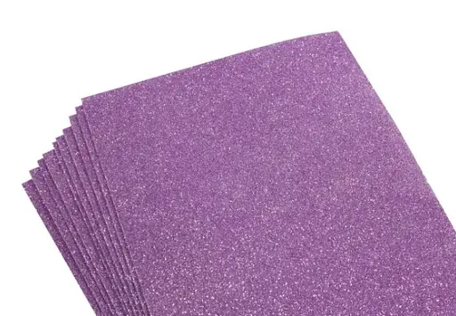Фоаміран із глітером Флексика, 2 мм, Бузковий, 20x30 см, 10 аркушів в упаковці 8959