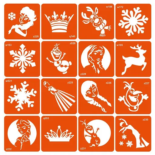 Набір трафаретів для біо-тату Холодне серце kholodne-sertse-16