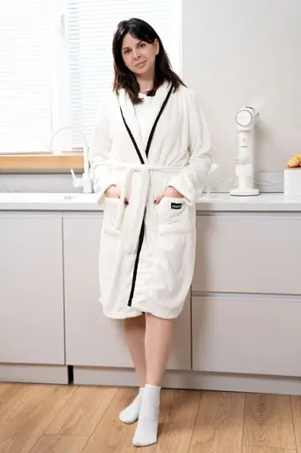 Женский халат Ardesto Stripe размер S/M белый (ART2120LSS) - фото 5