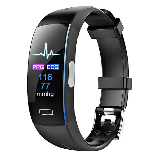 Розумний фітнес-браслет Jiks Fit з тонометром (Black-Blue)
