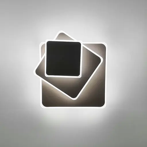 Квадратний чорний LED світильник-трансформер 26х26 см | Арт. 8663/3F BK (квадрат) | Line F - фото 1