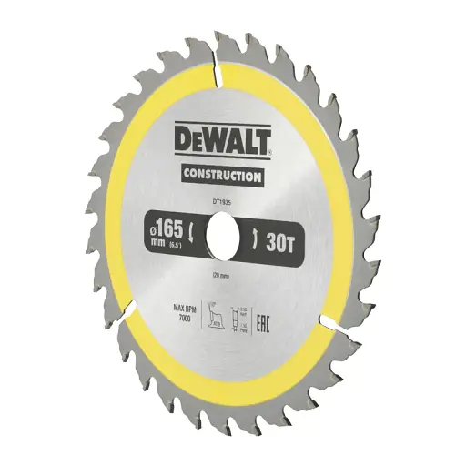 Диск пиляльний DeWalt Construction 165 х 20 мм 30 зубів (DT1935)