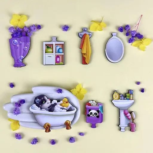 Дерев'яний пазл-вкладиш "Котячий літній будинок" Ubumblebees (ПСД272) PSD272 - фото 4