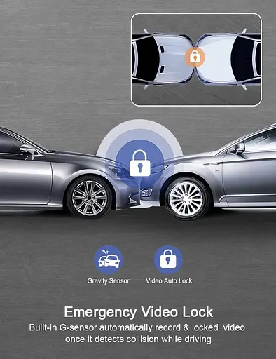 3-канальный видеорегистратор передняя и задняя внутренняя камера приборной панели для автомобилей 2.5K+1080P+1080P, 3-сторонняя - фото 4