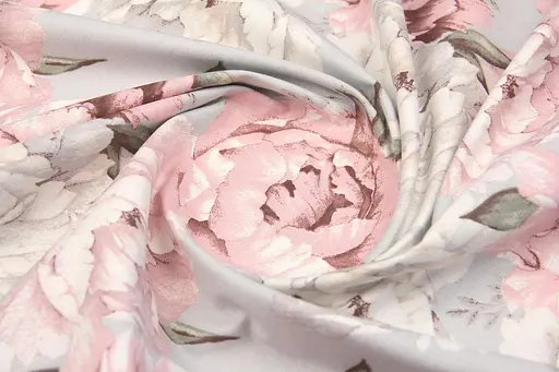 Тканина з тефлоновим просоченням з принтом Півонії (від 1 м) Рожевий - фото 2