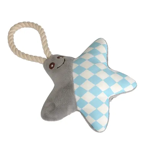 Іграшка для собак Camon зірка плюшева з пищалкою та бавовняною ручкою 27 x 18 см в асортименті (AH4138)