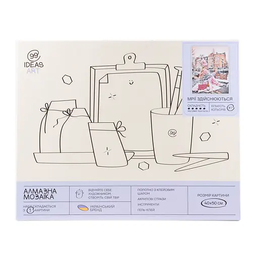 Набір з алмазною мозаїкою "Мрії здійснюються" 40*50 см, IDEA2-CK5764, ТМ "99IDEAS" - фото 4